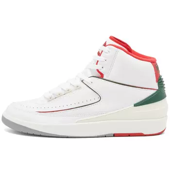 Кроссовки Nike Air Jordan 2 Retro, белый/красный/зеленый
