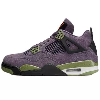 Кроссовки Nike Air Jordan 4 Retro, фиолетовый/черный/зеленый