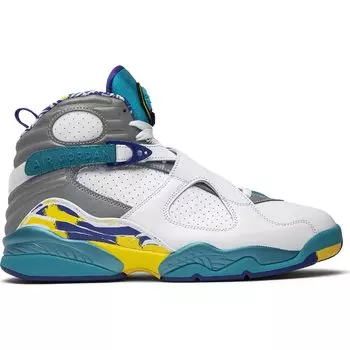 Кроссовки Nike Air Jordan 8 Retro White Aqua, юелый/мультиколор