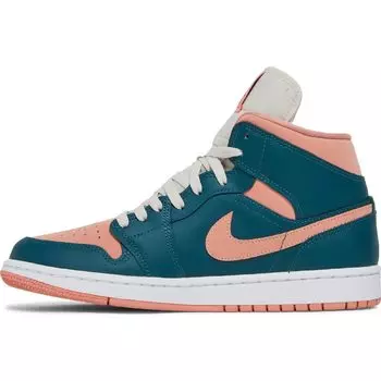 Кроссовки Nike Air Jordan Wmns Air 1 Mid, розовый/белый/темно-зеленый