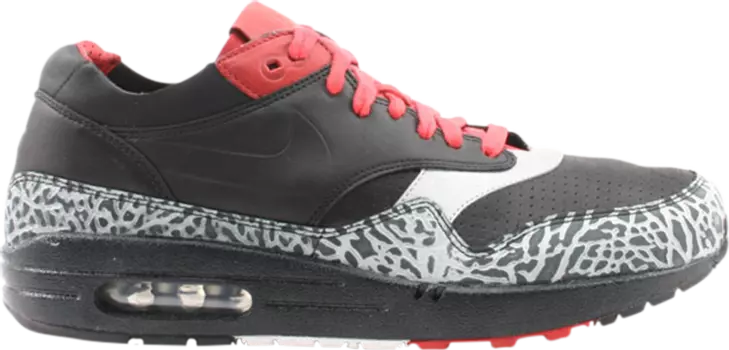 Кроссовки Nike Air Max 1 NL Premium 'Elephant Print - Black Varsity Red', черный