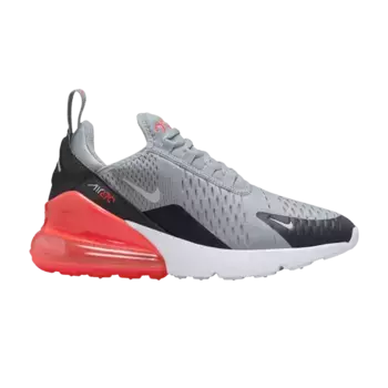 Кроссовки Nike Air Max 270 GS Wolf Grey Bright Crimson, серый