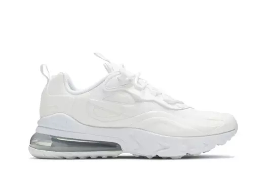 Кроссовки Nike Air Max 270 React GS Triple White, белый