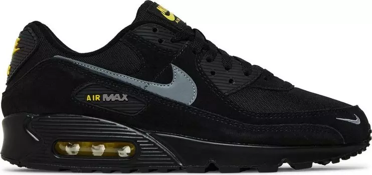 Кроссовки Nike Air Max 90 'Reflective Swoosh - Black Yellow Strike', черный