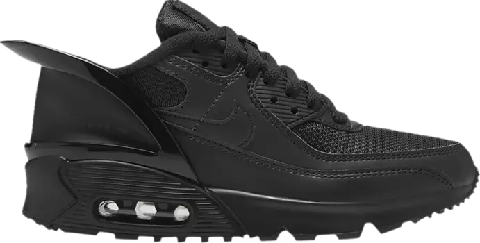 Кроссовки Nike Air Max 90 FlyEase GS 'Triple Black', черный