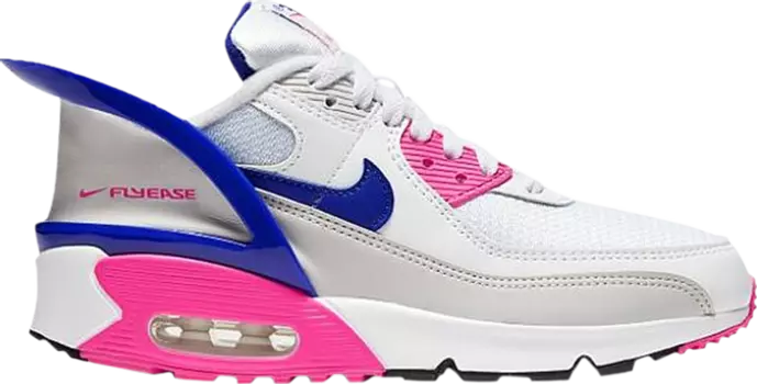 Кроссовки Nike Air Max 90 FlyEase GS 'White Pink Glow Concord', белый