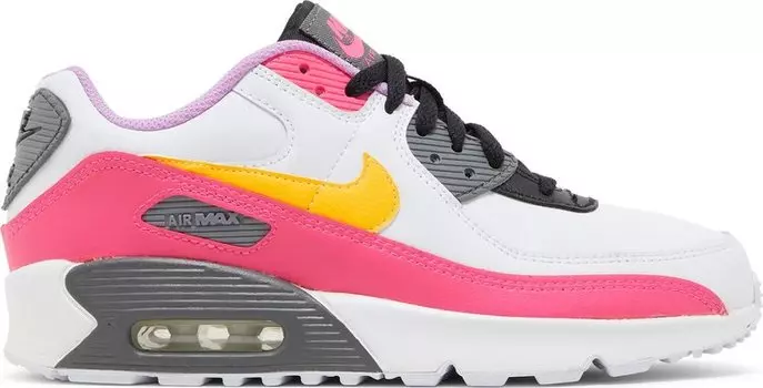 Кроссовки Nike Air Max 90 GS 'White Hyper Pink Orange', белый