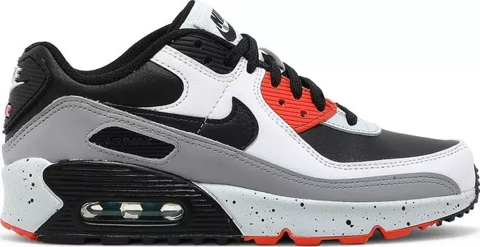 Кроссовки Nike Air Max 90 Leather GS 'White Turf Orange Speckled', белый