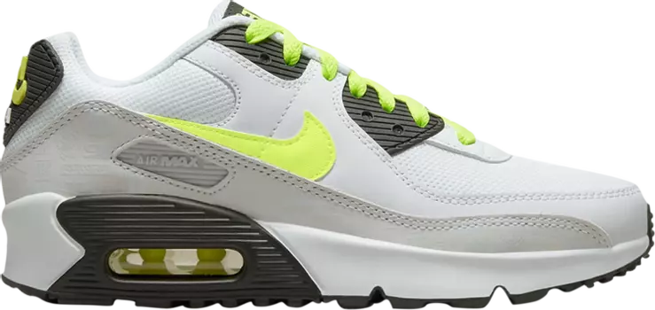 Кроссовки Nike Air Max 90 Leather GS 'White Volt', белый