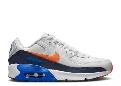Кроссовки Nike AIR MAX 90 LEATHER GS 'WHITE NAVY ORANGE', белый