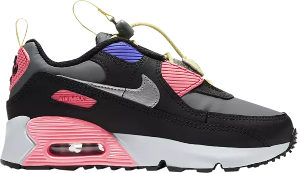 Кроссовки Nike Air Max 90 Toggle PS 'Smoke Grey Sunset Pulse', черный