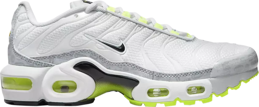 Кроссовки Nike Air Max Plus GS 'Reflective Logo - White Volt', белый