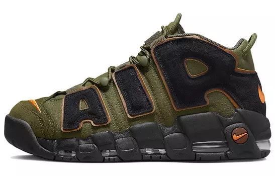 Кроссовки Nike Air More Uptempo 96 Cargo Khaki Alpha Orange
