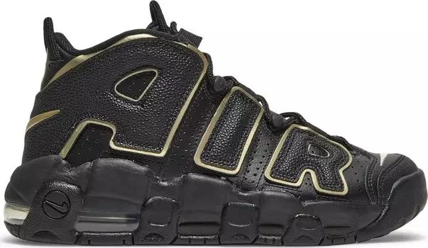 Кроссовки Nike Air More Uptempo GS 'Black Metallic Gold Star', черный