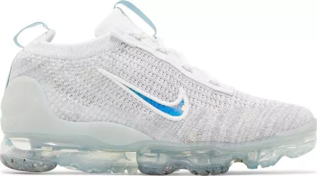 Кроссовки Nike Air VaporMax 2021 Flyknit GS 'Mismatched Swoosh - White Aura', белый