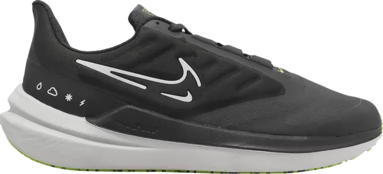 Кроссовки Nike Air Winflo 9 Shield 'Black White Volt', черный