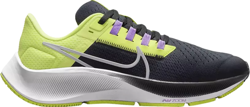 Кроссовки Nike Air Zoom Pegasus 38 GS 'Dark Smoke Grey Light Lemon Twist', серый