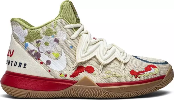 Кроссовки Nike Bandulu x Kyrie 5 GS 'Embroidered Splatters', кремовый