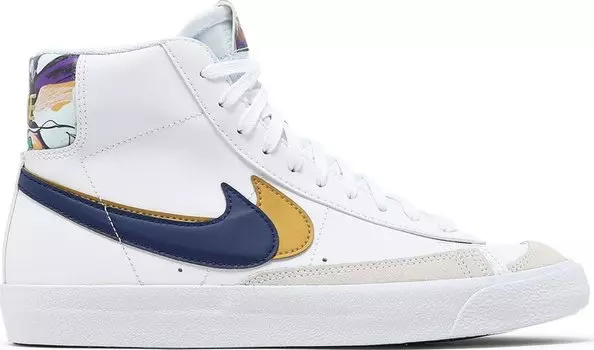 Кроссовки Nike Blazer Mid '77 SE GS 'Double Swoosh - White Gold Blue Void', белый