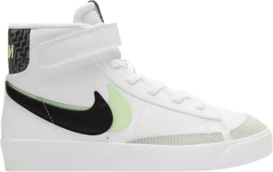 Кроссовки Nike Blazer Mid '77 SE PS 'Double Swoosh - White Vapor Green', белый