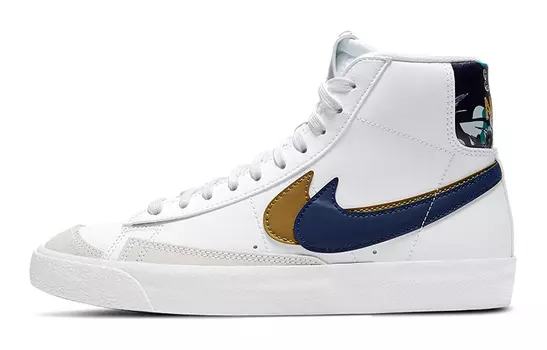 Кроссовки Nike Blazer Mid 77 SE GS Double Swoosh - White Gold Blue Void