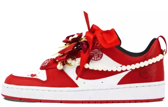 Кроссовки Nike Court Borough Kids' Skateboarding Shoes Grade School, красный/белый