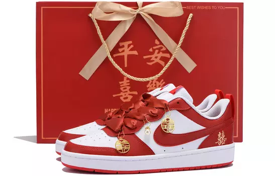 Кроссовки Nike Court Borough Kids' Skateboarding Shoes Grade School, красный