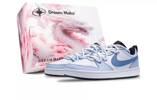 Кроссовки Nike Court Borough Kids' Skateboarding Shoes Grade School, синий/белый