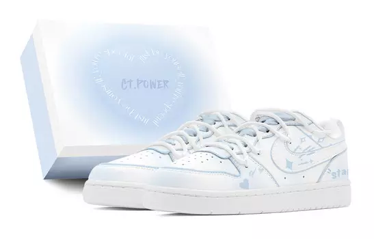 Кроссовки Nike Court Borough Kids' Skateboarding Shoes Grade School, синий/белый