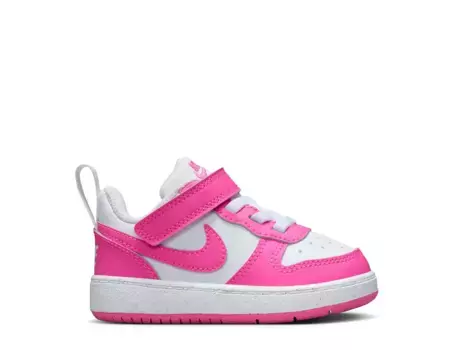 Кроссовки Nike Court Borough Low Recraft — детские, белые/розовые