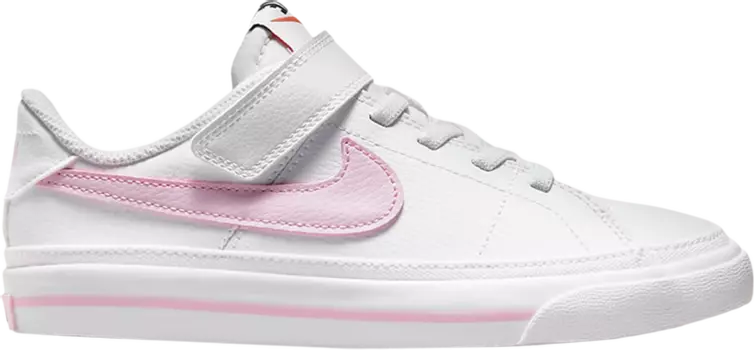 Кроссовки с застежкой Nike Court Legacy PS, бело-розовый