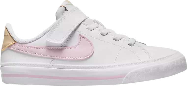 Кроссовки с застежкой Nike Court Legacy PS, бело-желтый