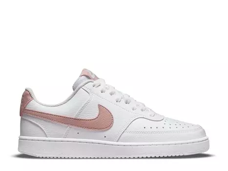 Кроссовки Nike Court Vision Low Next Nature на шнуровке, белый/розовый