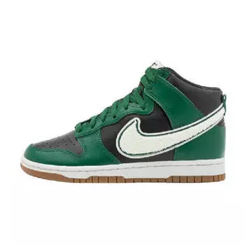 Кроссовки Nike Dunk Hi Retro, черный/зеленый/белый