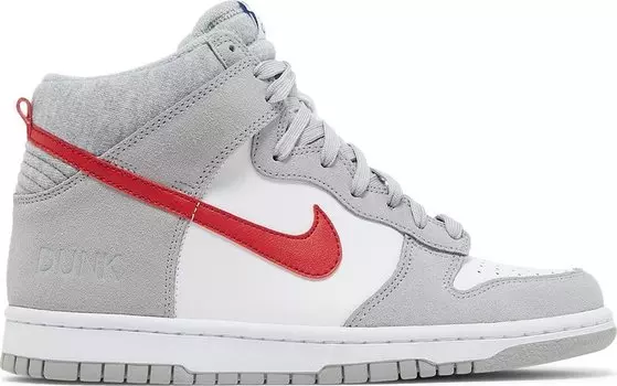 Кроссовки Nike Dunk High SE GS 'Athletic Club - Light Smoke Grey Gym Red', серый