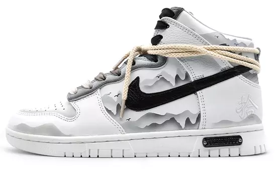 Кроссовки Nike Dunk Skateboard Shoes Unisex High-Top Gray Black