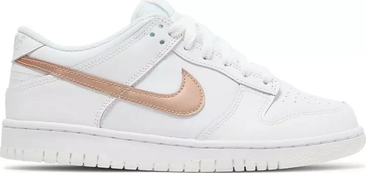 Кроссовки Nike Dunk Low GS 'White Metallic Red Bronze', белый