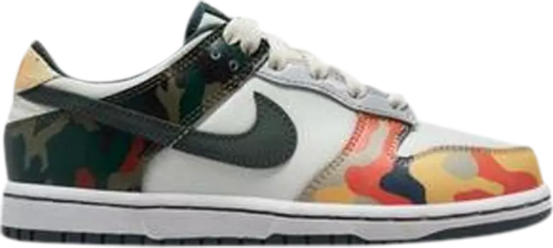 Кроссовки Nike Dunk Low SE PS 'Sail Multi-Camo', многоцветный