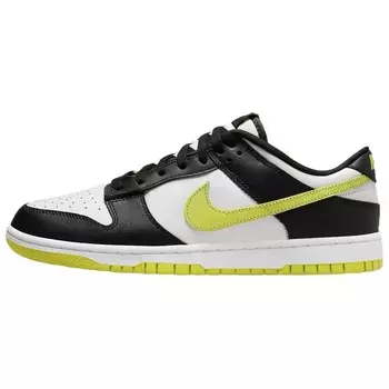 Кроссовки Nike Dunk Skateboarding Shoes Men Low-top Black/White/Green, белый