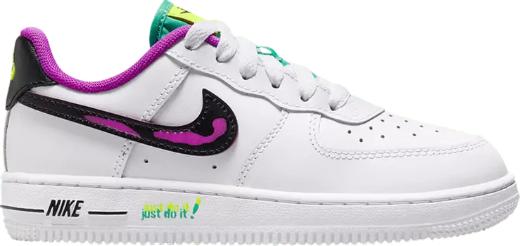 Кроссовки Nike Force 1 LV8 PS 'Just Do It! - White Vivid Purple', белый