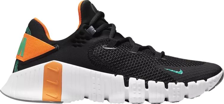 Кроссовки Nike Free Metcon 4 'Black Total Orange Emerald', черный