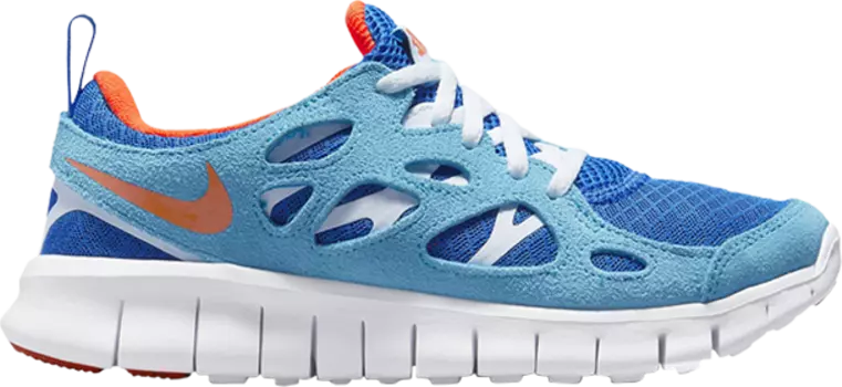 Кроссовки Nike Free Run 2 GS 'Laser Blue Safety Orange', синий