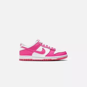 Кроссовки Nike GS Dunk Low, цвет White/Laser Fuchsia
