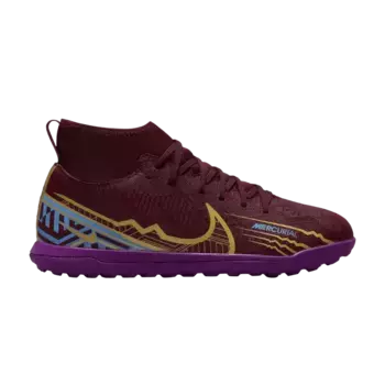 Кроссовки Nike Kylian Mbapp x Mercurial Superfly 9 Club TF GS Dark Beetroot, красный