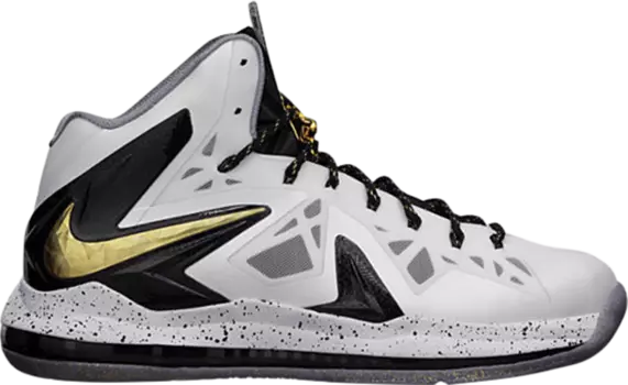 Кроссовки Nike LeBron 10 P.S. Elite+ 'White Gold Black', белый