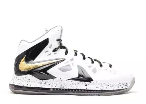 Кроссовки Nike LEBRON 10 P.S. ELITE+ 'WHITE GOLD BLACK', белый