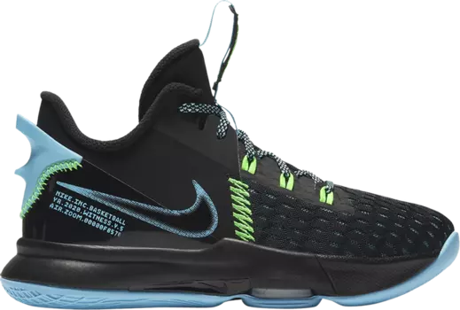 Кроссовки Nike LeBron Witness 5 GS 'Black Light Blue Fury', черный