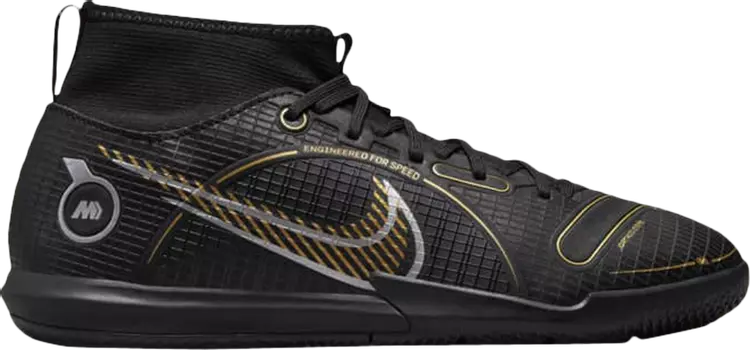 Кроссовки Nike Mercurial Superfly 8 Academy IC GS 'Black Metallic Gold', черный