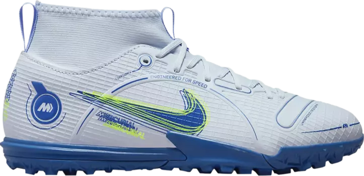 Кроссовки Nike Mercurial Superfly 8 Academy TF GS 'Football Grey Dark Marina Blue', серый