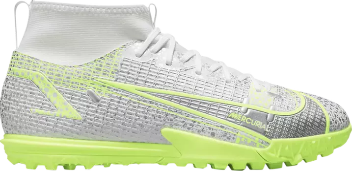 Кроссовки Nike Mercurial Superfly 8 Academy TF GS 'Metallic Silver Volt', белый